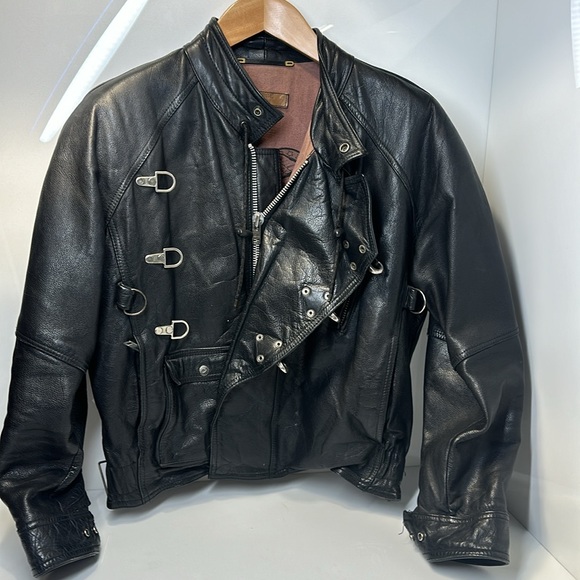 CHARGE VINTAGE AVIATOR BLACK LEATHER JACKET SIZE M - Picture 12 of 13